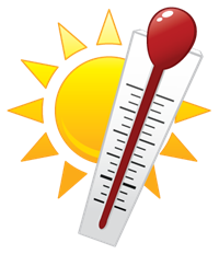 thermometer and sun
